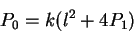 \begin{displaymath}P_0=k(l^2 +4P_1)\end{displaymath}